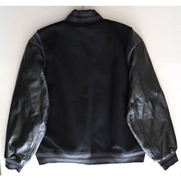 Nike FN3672-010 Women's Sz S Black Oversized Wool/Leather Destroyer Jacket - Picture 13 of 14